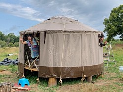 Couture de toiles de flex-yourte diamètre 4,60 m